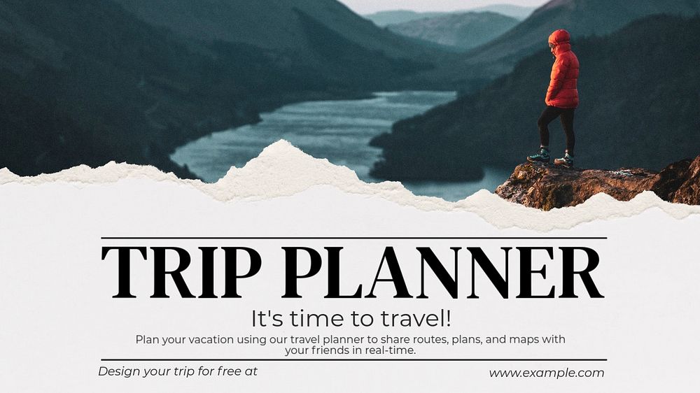 Trip Planner  blog banner template, editable text