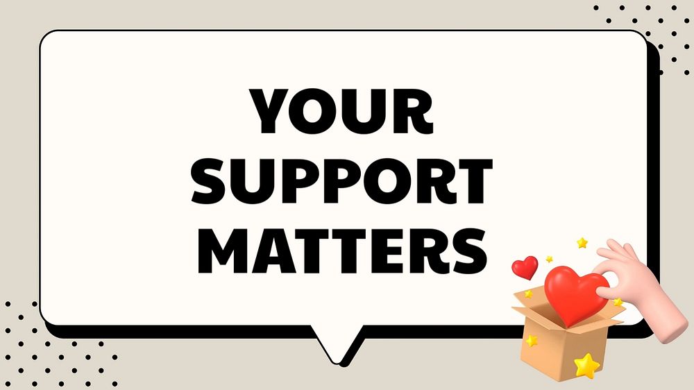 Your support matters blog banner template, editable text