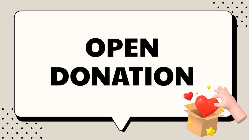 Open donation blog banner template, editable text