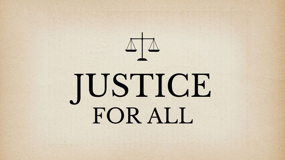 Justice for all blog banner template, editable text