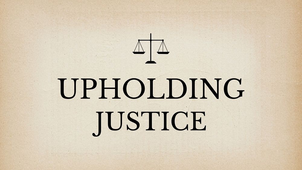 Upholding justice blog banner template, editable text