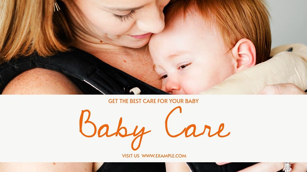 Baby care  blog banner template, editable text