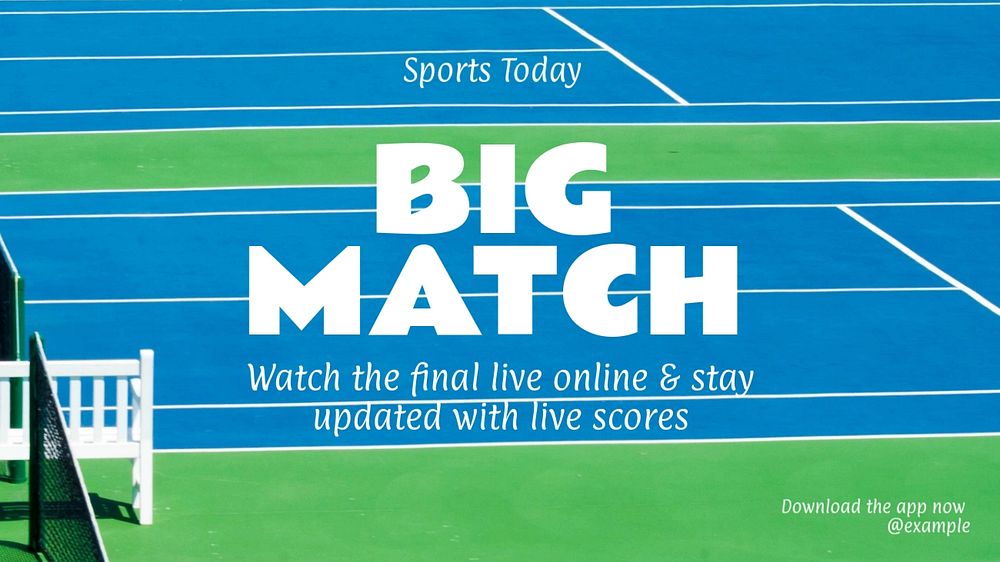 Live big match blog banner template, editable text