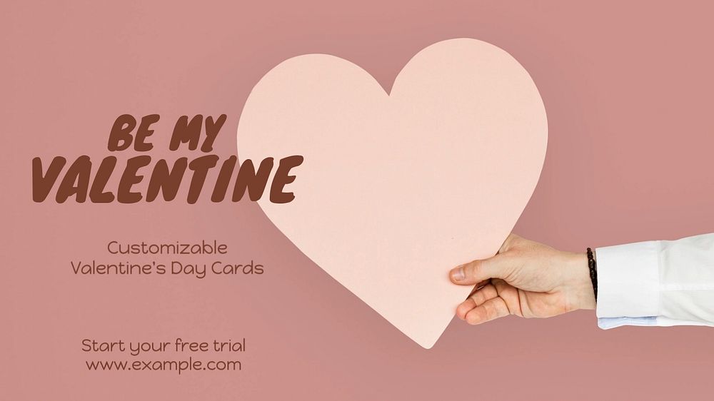 Be my valentine blog banner template, editable text