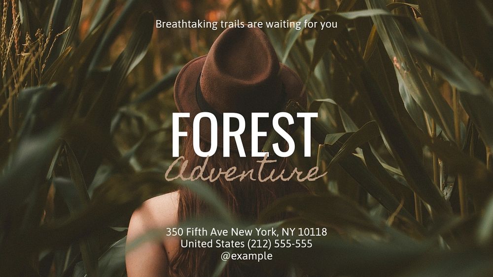 Forest adventure blog banner template, editable text