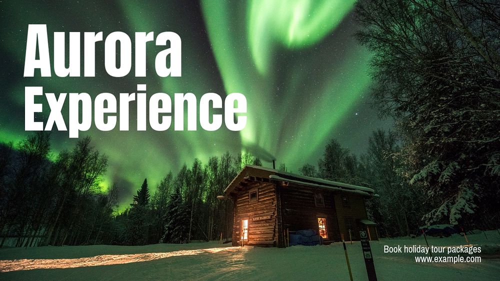 Aurora tour package blog banner template, editable text