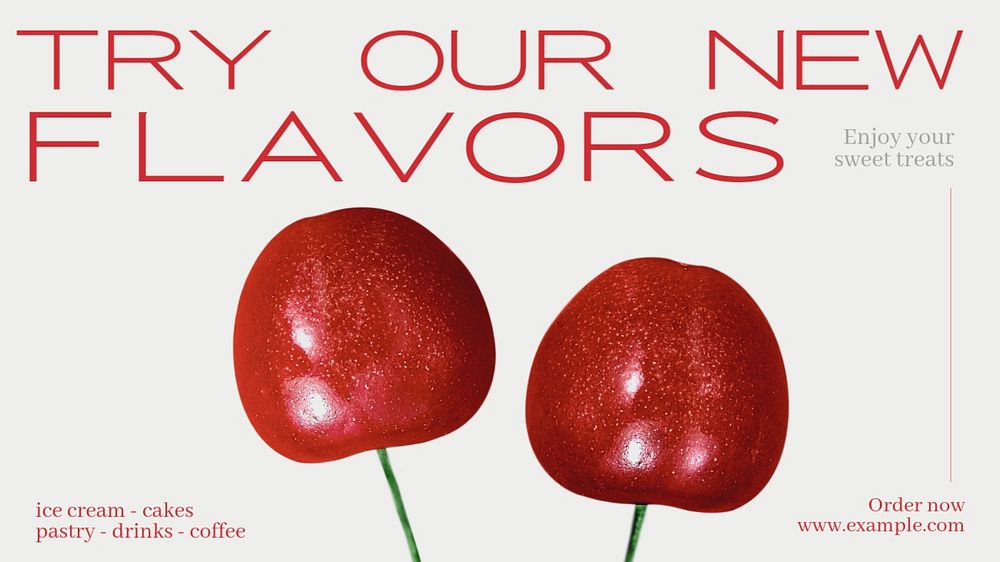 New flavors blog banner template, editable text