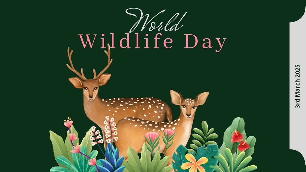 World wildlife day  blog banner template, editable text