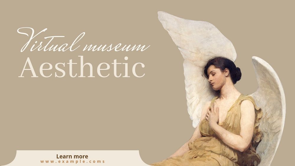 Aesthetic art museum  blog banner template, editable text