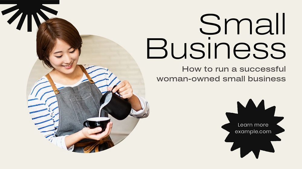 Small business  blog banner template, editable text