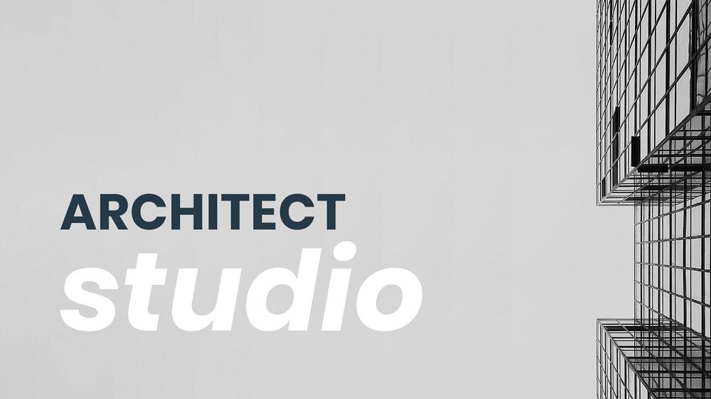 Architect studio blog banner template, editable text