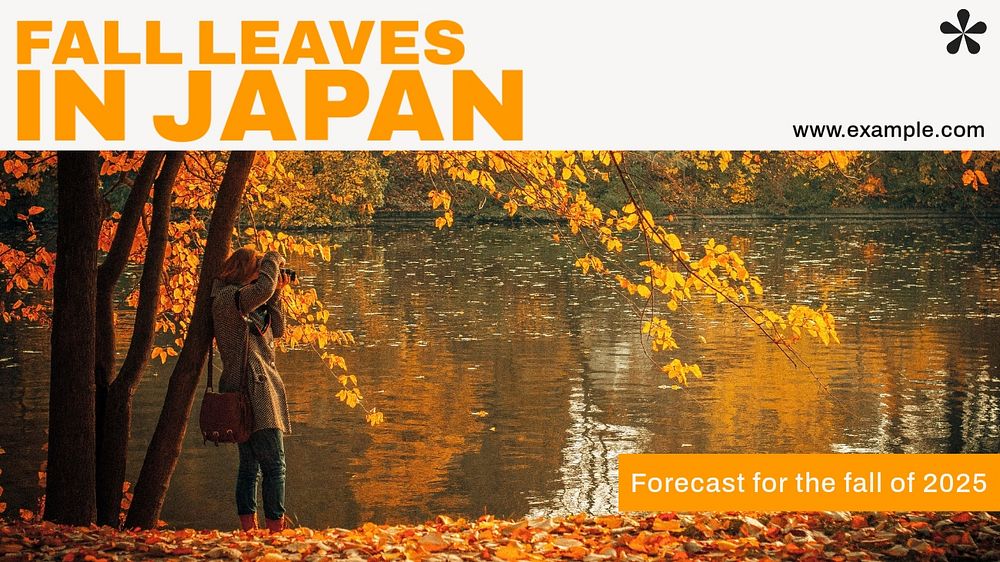 Japan fall leaves  blog banner template, editable text