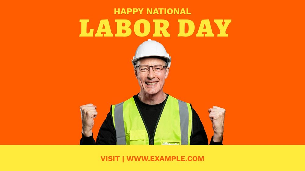 Labor day  blog banner template, editable text