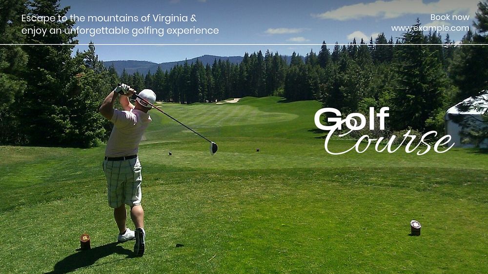 Golf course  blog banner template, editable text