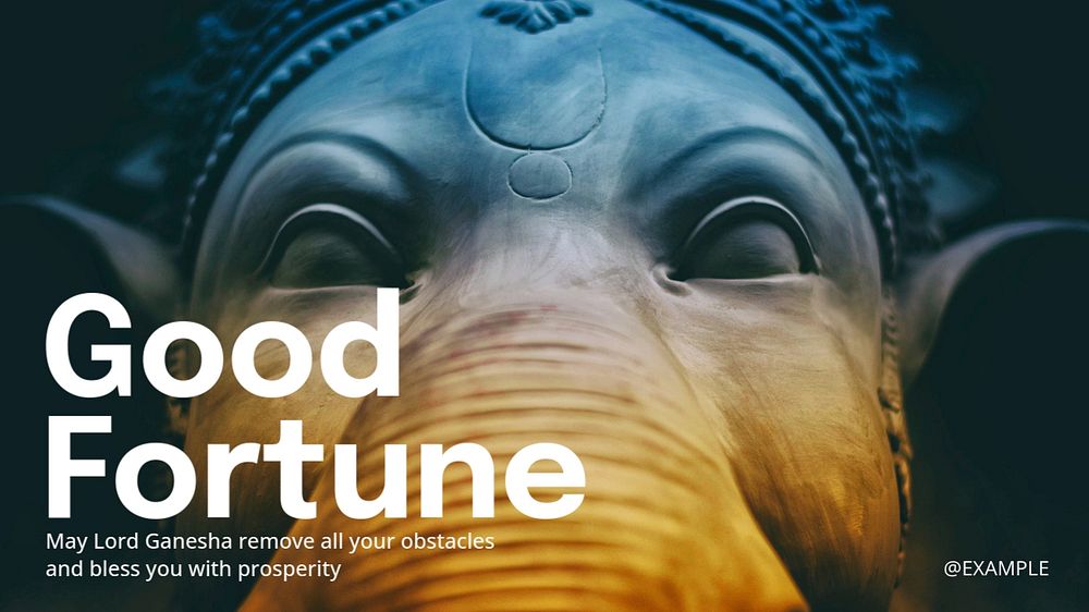 Good fortune blog banner template, editable text