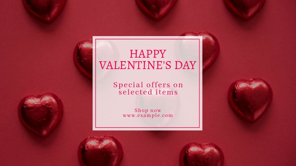 Valentine's day sale  blog banner template, editable text