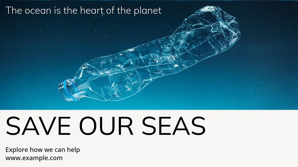 Save the seas  blog banner template, editable text