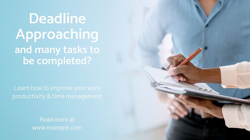 Deadline approaching blog banner template, editable text