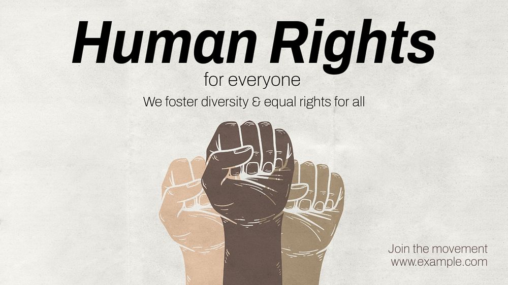 Human rights blog banner template, editable text