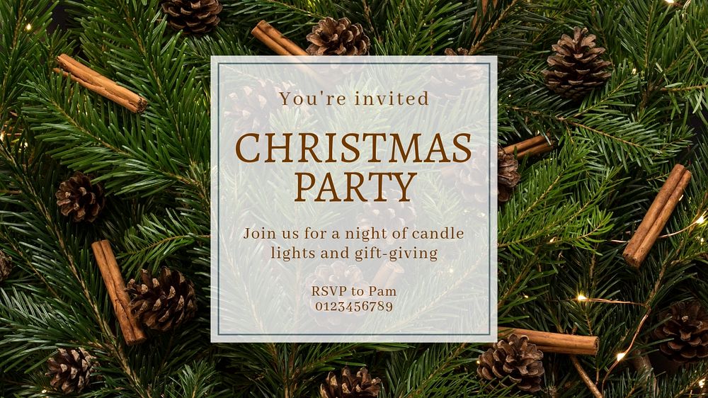 Christmas party  blog banner template, editable text