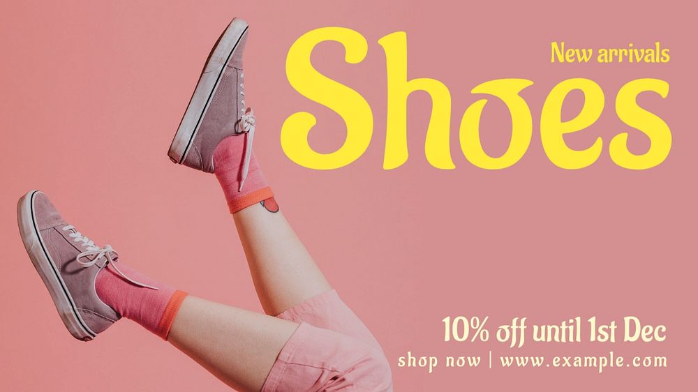 New shoes  blog banner template, editable text