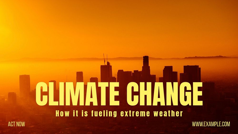 Climate change blog banner template, editable text