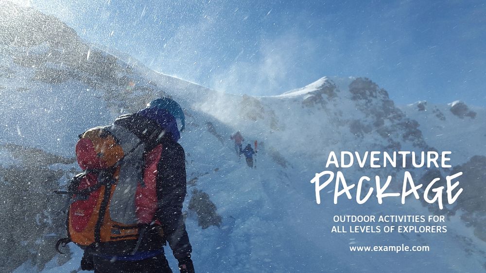 Adventure package blog banner template, editable text