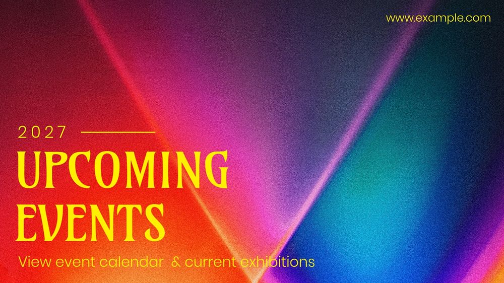 Upcoming events blog banner template, editable text