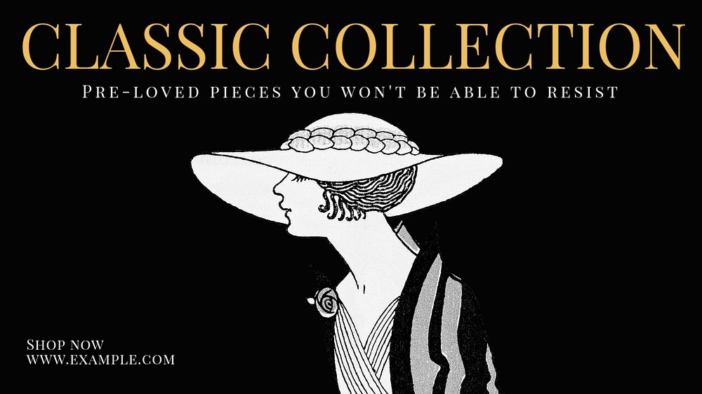 Classic Collection blog banner template, editable text