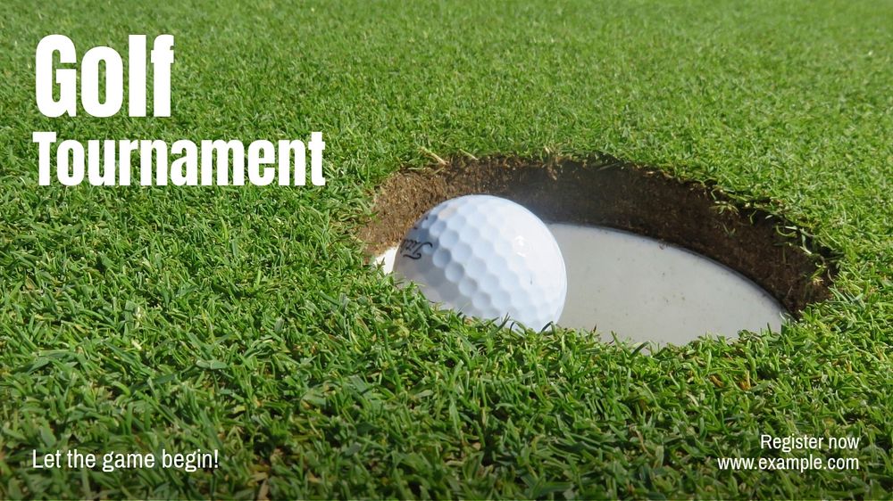 Golf tournament  blog banner template, editable text