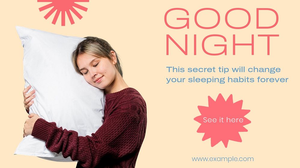 Good night  blog banner template, editable text