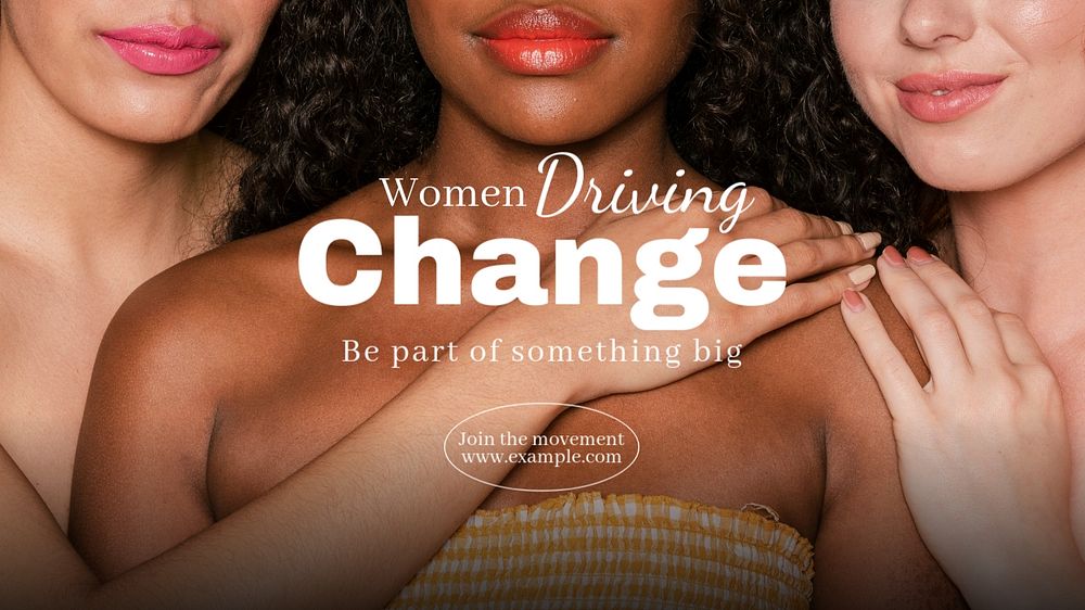 Women driving change  blog banner template, editable text