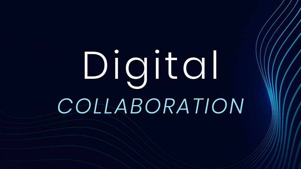 Digital collaboration blog banner template, editable text