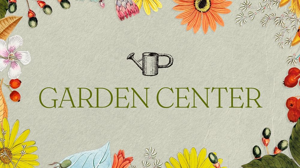 Garden center blog banner template, editable text