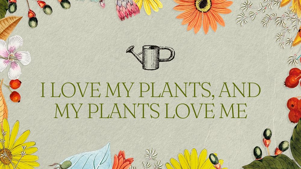 I love my plants blog banner template, editable text