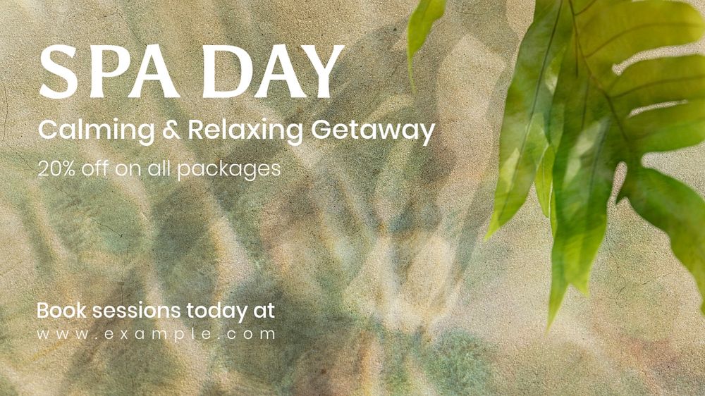 Spa day blog banner template, editable text