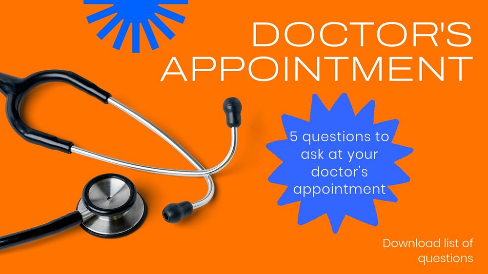 Doctor's appointment  blog banner template, editable text