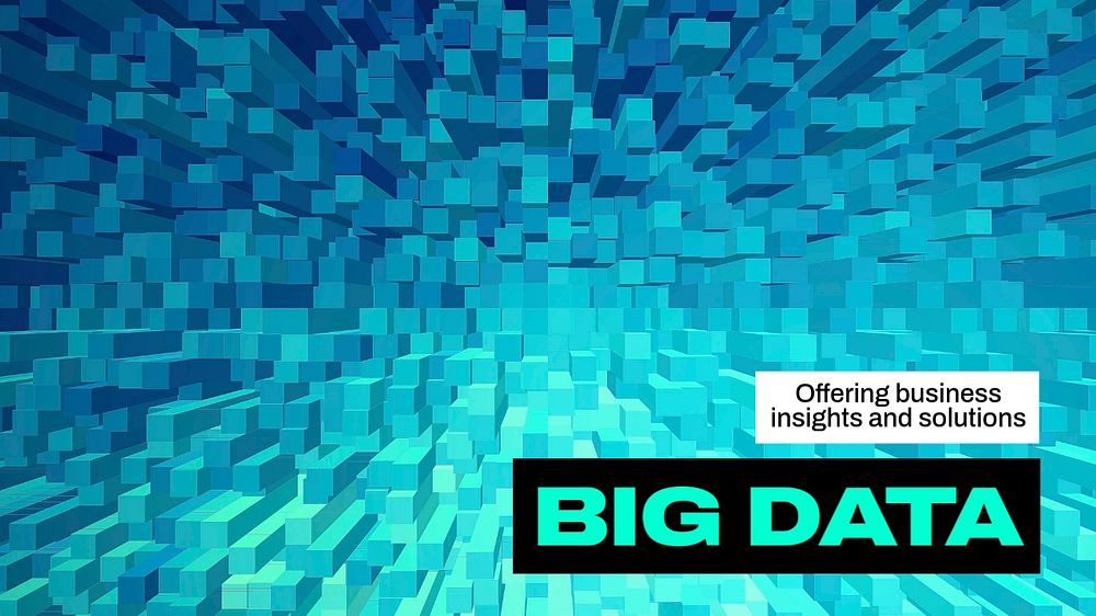 Big data  blog banner template, editable text