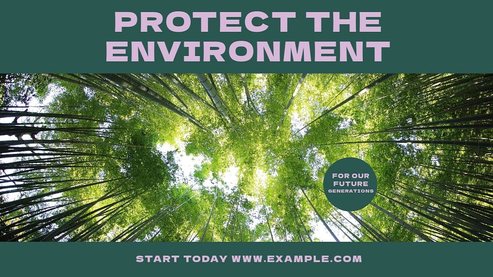 Protect the environment  blog banner template, editable text