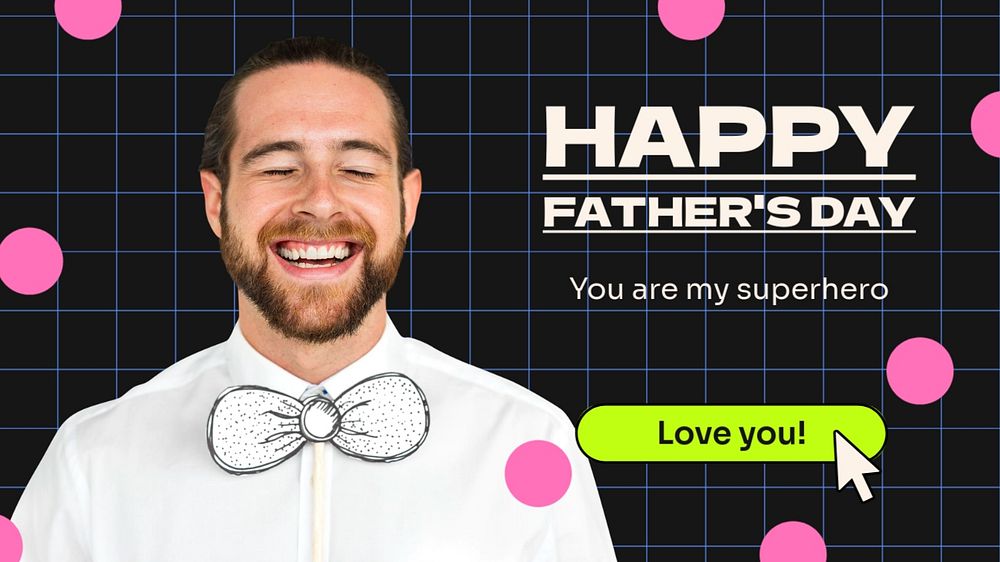 Father's day  blog banner template, editable text