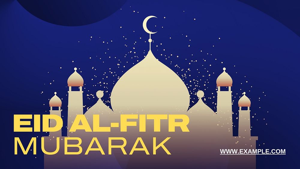 Eid al-Fitr Mubarak  blog banner template, editable text