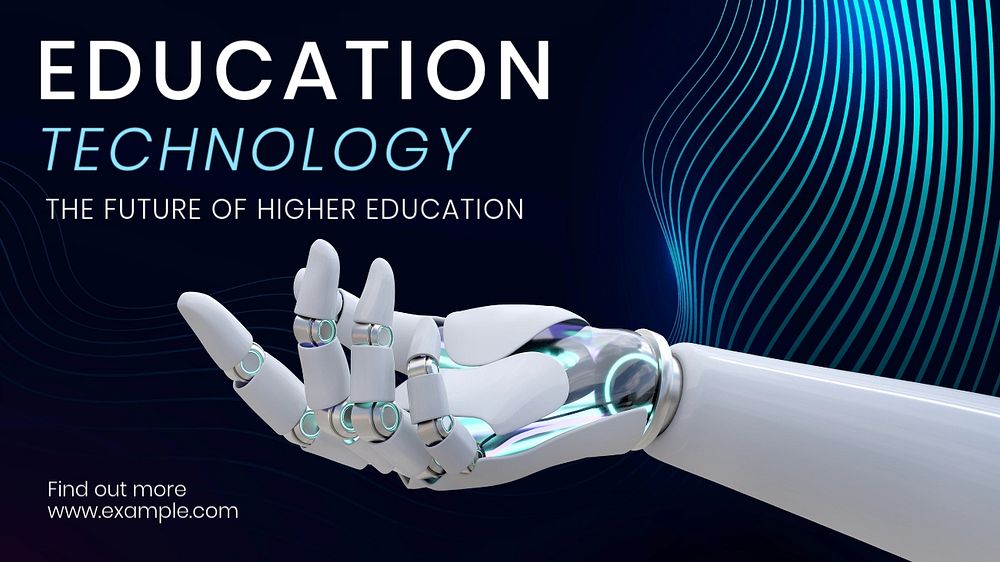 Education tech  blog banner template, editable text