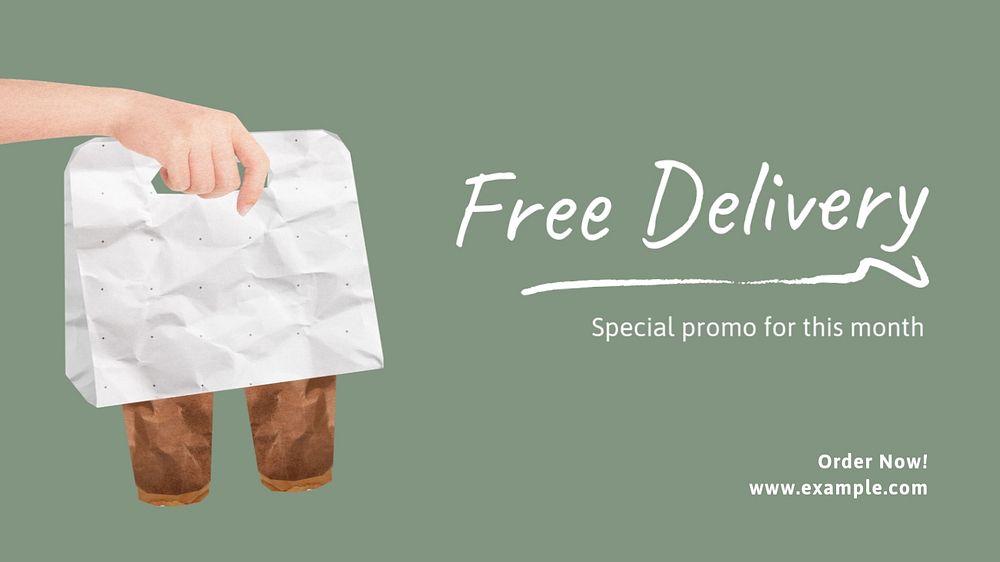 Free delivery  blog banner template, editable text