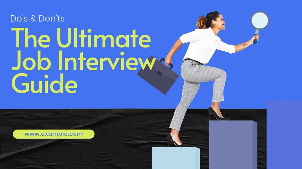 Job interview guide blog banner template, editable text