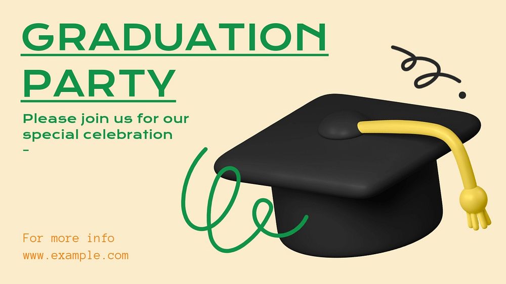 Graduation party  blog banner template, editable text