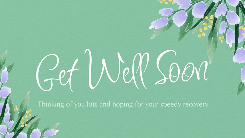 Get well soon blog banner template, editable text