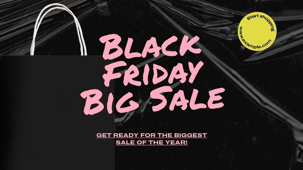 Black friday  blog banner template, editable text