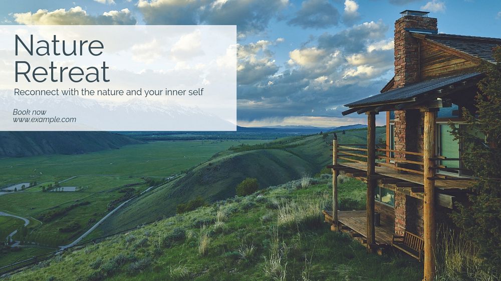 Nature retreat  blog banner template, editable text