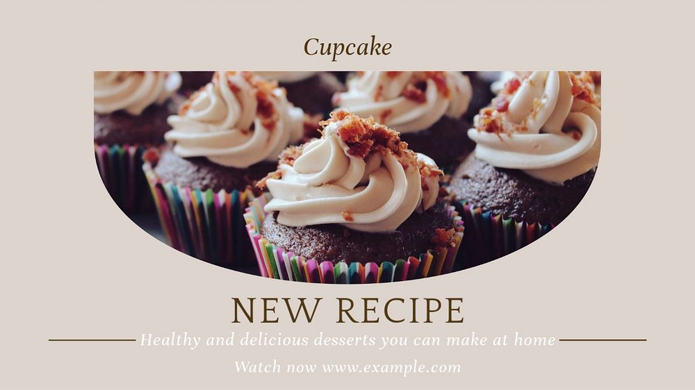 New recipe  blog banner template, editable text