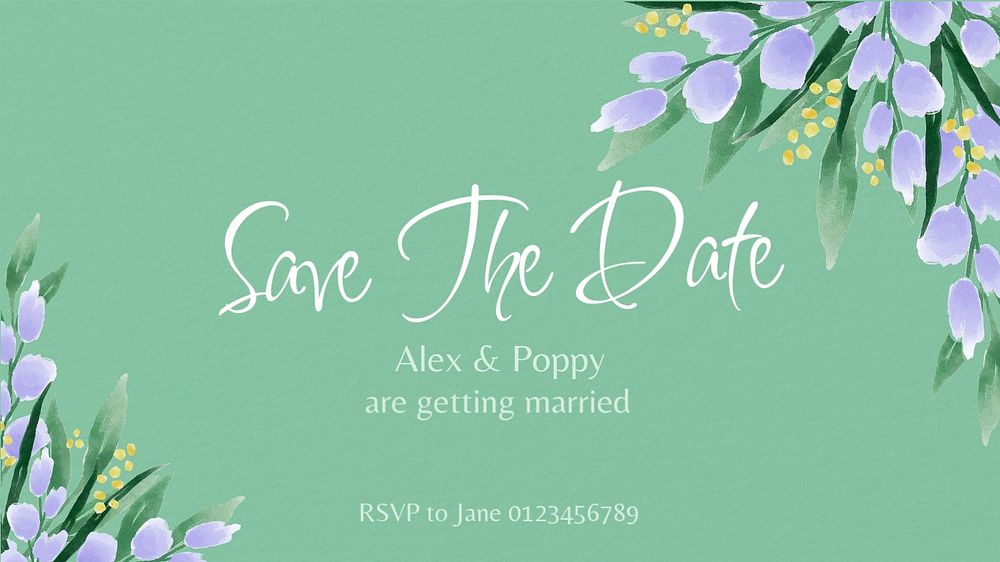 Save the date blog banner template, editable text